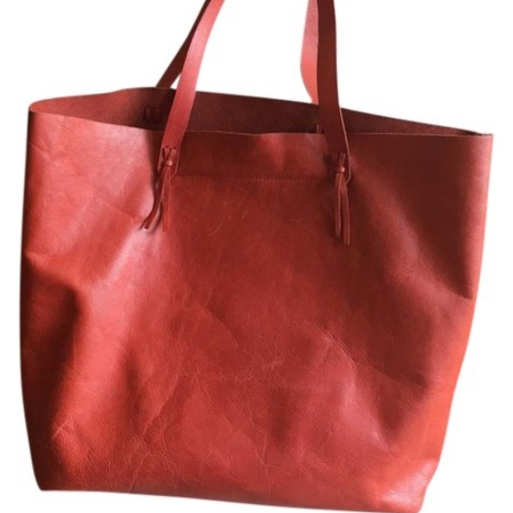 Madewell Leather Tote red/ orange